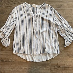 Loveriche white and blue striped top